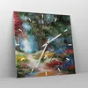 Wanduhr - Quadrat - Glasuhr - Impressionismus Natur Wald - Produktbild-Vorschau 4