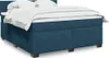 vidaXL Boxspringbett mit Matratze Blau 180x200 cm Samt Produktbild-Vorschau 5