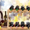 Relaxdays stojan na víno s držákem na sklenice, 8 lahví a 6 Náhled obrázku produktu 2