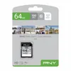 The image shows the retail packaging of a PNY Elite 64GB SDHC flash card. Produktbild-Vorschau
