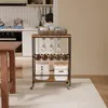 Rollschrank in rustikalem Braun – Beistelltisch, Regal, Produktbild-Vorschau 6