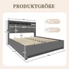 A diagram showing the dimensions of a bed frame with a headboard. Produktbild-Vorschau