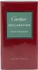 Rote Verpackung von Cartier Déclaration Haute Fraîcheur mit grünem Etikett, weißer Schrift und eleganter Naht-Optik um das Etikett. Podgląd zdjęcia produktu