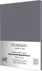 The image shows the packaging of a fitted sheet with product information and branding. Produktbild-Vorschau
