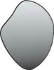 A mirror with an irregular shape and a black frame. Produktbild-Vorschau