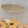 vidaXL Mezzo ombrellone con asta 180x90 cm Taupe Anteprima dell’immagine prodotto 2