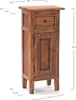 A wooden cabinet with a drawer and a door, shown with dimensions indicated by lines and text. Produktbild-Vorschau