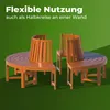 Two curved wooden benches are shown in a garden setting against a green background. Produktbild-Vorschau