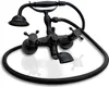 A black retro-style bathtub faucet with a handheld showerhead. Anteprima dell’immagine prodotto