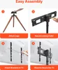 A collage of four images showing the steps to assemble a TV stand. Anteprima dell’immagine prodotto