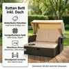 Mucola Fauteuil-cabine de plage en rotin Lit de bronzage Voir les images du produit 2