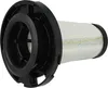 A vacuum cleaner filter with a black plastic fitting and a white filter element. Produktbild-Vorschau