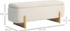 Banc HOMCOM avec rangement, assise rembourrée aspect lin, Voir les images du produit 3