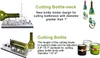 Collage of images showing bottle cutting tools and examples of cut bottles used as candle holders. Produktbild-Vorschau