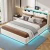Łóżko platformowe INONEFT 140x190 z podświetleniem LED i Podgląd zdjęcia produktu 2