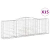 vidaXL Gabionen mit Hochbogen 15 Stk 400x50x120/140cm Produktbild-Vorschau 3