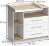 Commode à langer Vicco Oskar Chêne blanc/force de l'or Voir les images du produit 3
