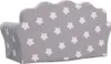 vidaXL Detská 2-miestna pohovka Light Grey s hviezdami Soft Náhľad obrázku produktu 5
