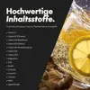 A list of ingredients and a drink with lemon and ginger. Produktbild-Vorschau