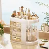 A makeup organizer filled with cosmetics is placed on a desk by a window with a view of the water. Náhled obrázku produktu