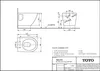 Technical drawing of a wall-hung toilet with dimensions and compatibility information. Anteprima dell’immagine prodotto