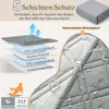 Diagram showing the 5 layers of a pet blanket and a close-up of the waterproof test. Náhled obrázku produktu