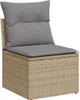 9-tlg. Garten-Sofagarnitur mit Kissen Beige Poly Rattan Produktbild-Vorschau 5