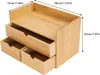 Stolní organizér 3 zásuvky Bambusový úložný box Stolní Náhled obrázku produktu 10