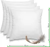 Four white square cushions are stacked and shown from a diagonal angle. Náhľad obrázku produktu