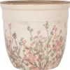Clayre & Eef Blumentopf Ø 18x17 cm Beige Keramik Blumen Produktbild-Vorschau 2