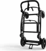 Aufrecht stehendes Gestell des KETTLER Klappbollerwagens Compact in Schwarz, einfach zu transportieren und zu verstauen. Produktbild-Vorschau