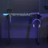 vidaXL Gaming-Schreibtisch mit LED und Z-Gestell Schwarz Produktbild-Vorschau 2