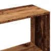 A close-up view of the corner of a wooden shelf with a rustic, weathered appearance. Produktbild-Vorschau