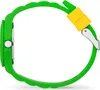 Side view of a green children's watch with a yellow buckle and a silver clasp. Produktbild-Vorschau