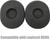 Two black foam ear pads for headphones are shown against a white background. Voir les images du produit