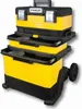A yellow and black rolling tool chest with multiple drawers and a top compartment. Voir les images du produit