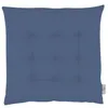 A plain blue cushion with tufting. Produktbild-Vorschau