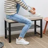 Étagère à chaussures avec banc en métal 81x32x46 cm Banc à Voir les images du produit 12