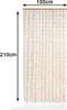A beaded curtain hanging vertically, with dimensions indicated by text overlays. Produktbild-Vorschau