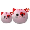 Squishy Beanies Flirt ružová plyšová mačka 30 cm Náhľad obrázku produktu 3