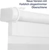 Close-up of the top mechanism and fabric of a white roller blind. Produktbild-Vorschau