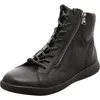 A black leather high-top sneaker with laces and a side zipper, shown against a white background. Anteprima dell’immagine prodotto