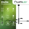 LUMILED Lampa wisząca Czarny Nowoczesny Żyrandol 6 Podgląd zdjęcia produktu 2