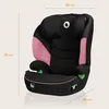 A studio shot of a black and pink car seat with dimensions indicated. Anteprima dell’immagine prodotto