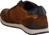 A side view of a brown leather and suede sneaker. Produktbild-Vorschau