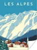 MuchoWow® Poster Alpen - Vintage - Zeichnung 60x80 cm - Produktbild-Vorschau 1