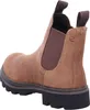 A close-up, rear-facing view of a brown suede Chelsea boot. Podgląd zdjęcia produktu