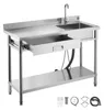 Lavello VEVOR in acciaio inox (120 x 50 x 94 cm), monovasca Anteprima dell’immagine prodotto 2