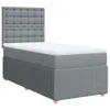 Boxspringbett mit Matratze Hellgrau 90x200 cm Stoff Produktbild-Vorschau 3