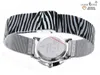 Damen Armbanduhr Zebra schwarz weiss animal print Edelstahl Produktbild-Vorschau 4